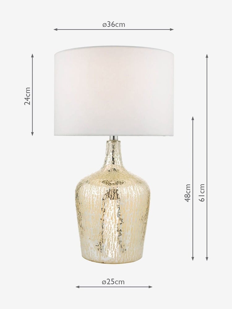 Dar Lighting Silver Mercury Glass Lolek Table Lamp - Image 6 of 6