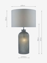 Dar Lighting Grey Glass Polished Chrome Pamplona Table Lamp - Image 3 of 5