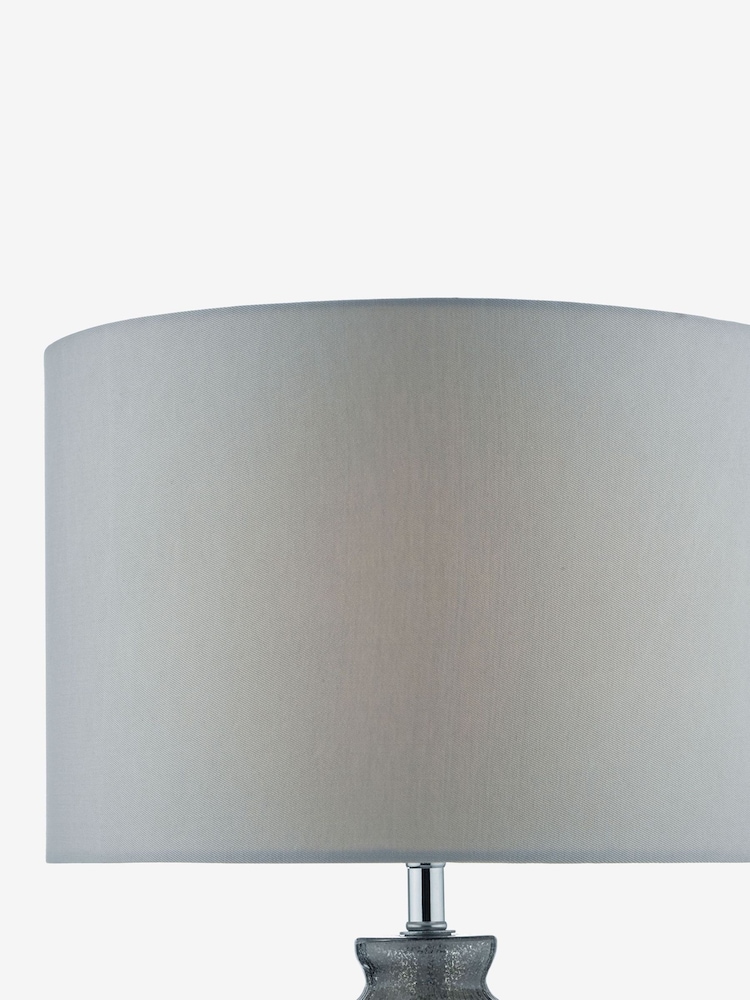 Dar Lighting Grey Glass Polished Chrome Pamplona Table Lamp - Image 5 of 5 Dar Lighting Grey Glass Polished Chrome Pamplona Table Lamp - Image 5 of 5