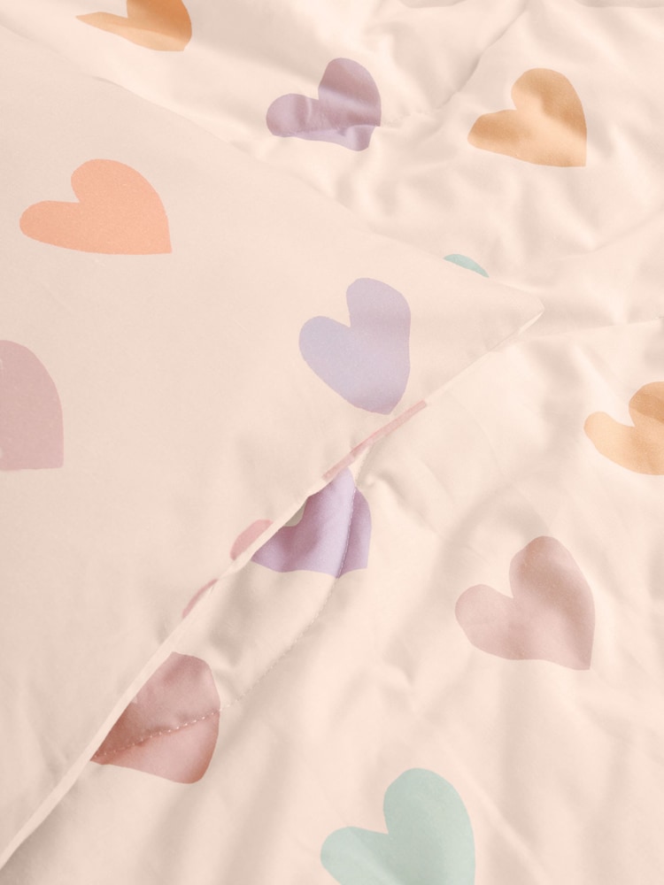 Pink Hearts Coverless Duvet Cover and Pillowcase Set - Image 8 of 8