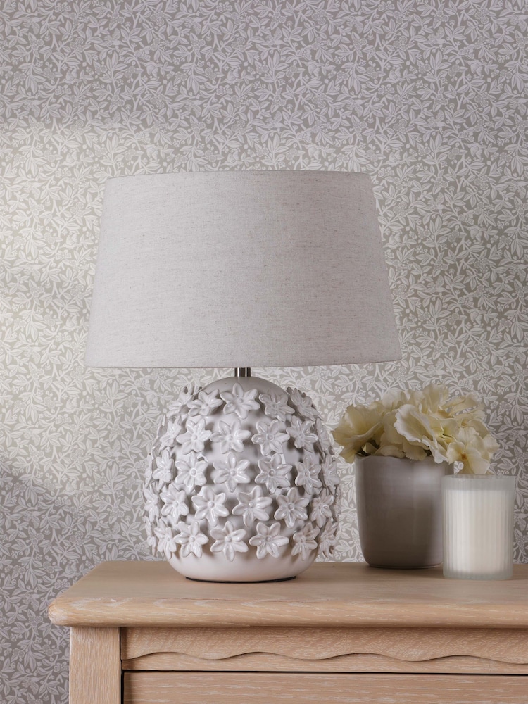 Laura Ashley White Ingham Table Lamp - Image 2 of 7