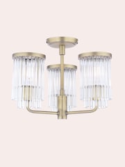 Laura Ashley Brass Hilcote 3 Light Semi Flush - Image 3 of 6