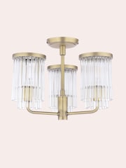 Laura Ashley Brass Hilcote 3 Light Semi Flush - Image 4 of 6