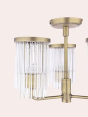 Laura Ashley Brass Hilcote 3 Light Semi Flush - Image 5 of 6