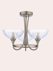 Laura Ashley Brass Well Ham 3 Light Semi Flush - Image 4 of 5