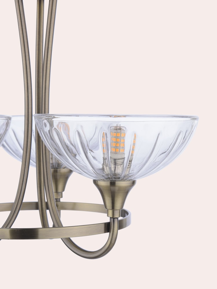 Laura Ashley Brass Well Ham 3 Light Semi Flush - Image 5 of 5