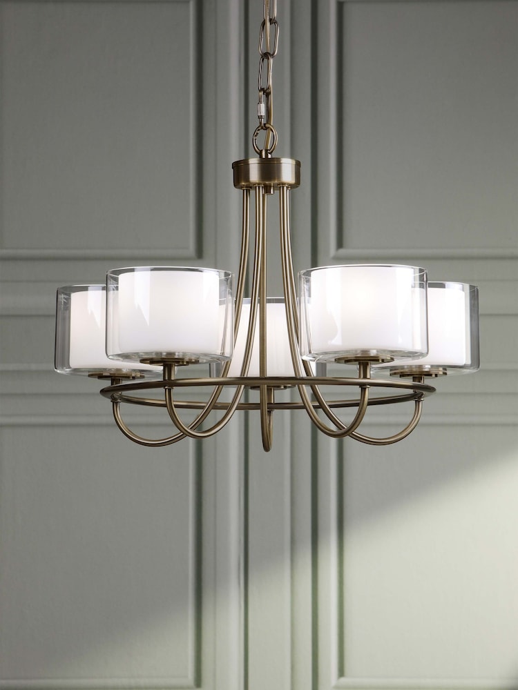 Laura Ashley Brass Southwell 5 Light Pendant - Image 1 of 7
