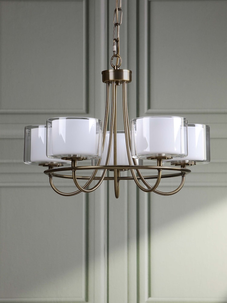 Laura Ashley Brass Southwell 5 Light Pendant - Image 2 of 7