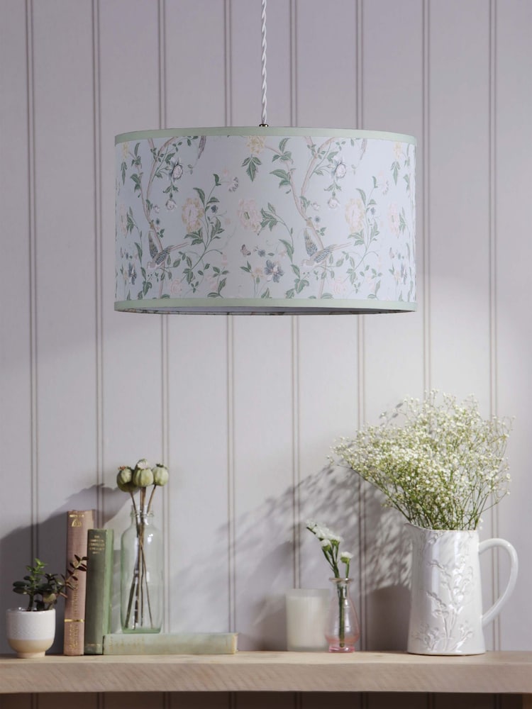 Laura Ashley Multi Easy Fit Summer Palace Eau De Nil Pendant Shade - Image 2 of 6