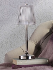 Laura Ashley Chrome Callaghan Rechargeable Table Lamp - Image 2 of 6