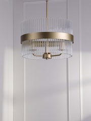 Laura Ashley Brass Alexa 3 Light 3 Light Pendant - Image 2 of 7
