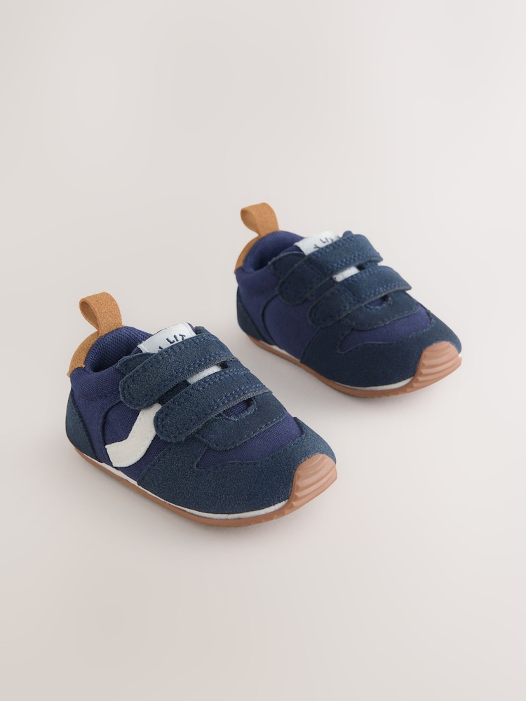 Navy Baby Touch Fastening Trainers (0-2mths) - Image 1 of 6 Navy Baby Touch Fastening Trainers (0-2mths) - Image 1 of 6