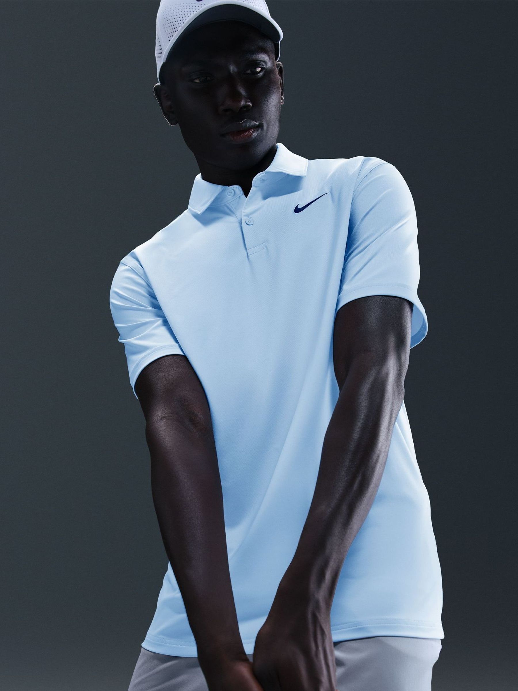 Buy Nike Hydrogen Blue Dri-FIT Good Solid Golf Polo Shirt from