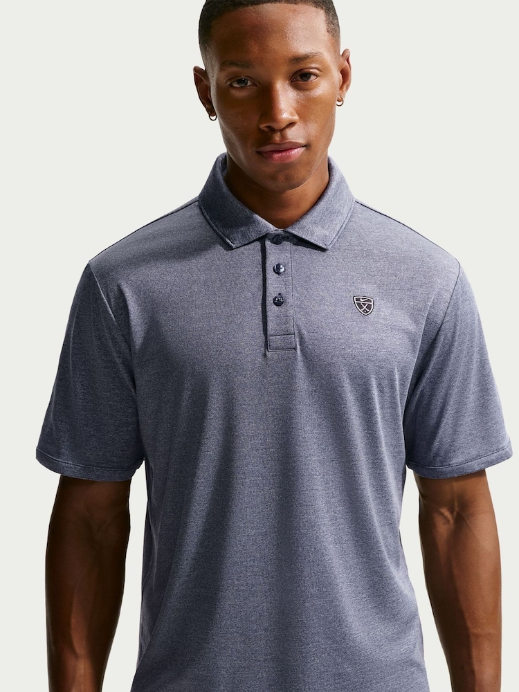 Nike Blue Dri-FIT PAR5 Golf Heather Polo Shirt - Image 5 of 5