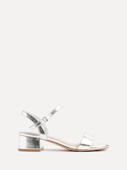 Linzi Silver Tillie Barely There Low Block Heel Sandals - Image 2 of 5