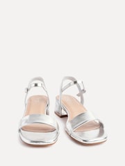 Linzi Silver Tillie Barely There Low Block Heel Sandals - Image 3 of 5