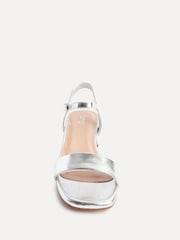 Linzi Silver Tillie Barely There Low Block Heel Sandals - Image 4 of 5