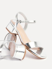 Linzi Silver Tillie Barely There Low Block Heel Sandals - Image 5 of 5