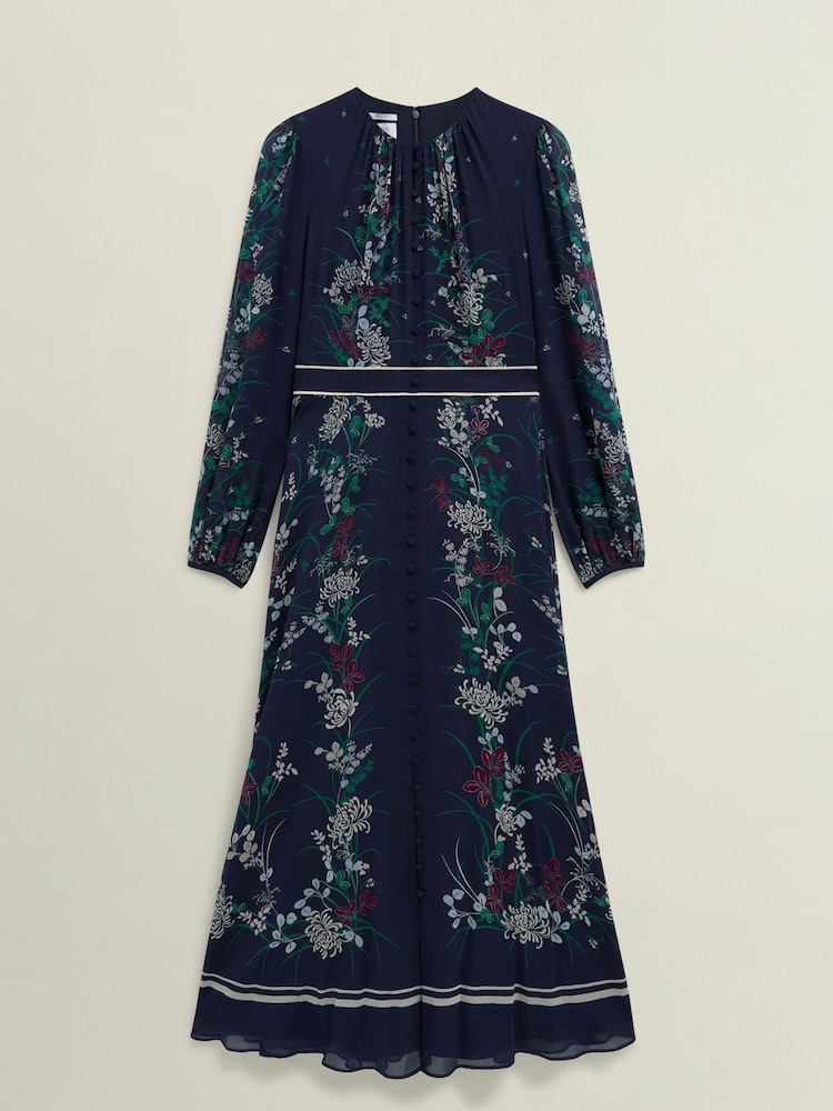 Hobbs Blue Sia Silk Dress - Image 5 of 5