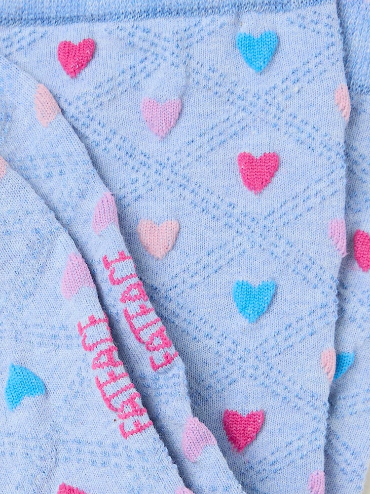 FatFace Blue Textured Heart Socks - Image 2 of 2 FatFace Blue Textured Heart Socks - Image 2 of 2