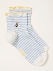 FatFace Grey Embroidered Bee Socks - Image 1 of 2