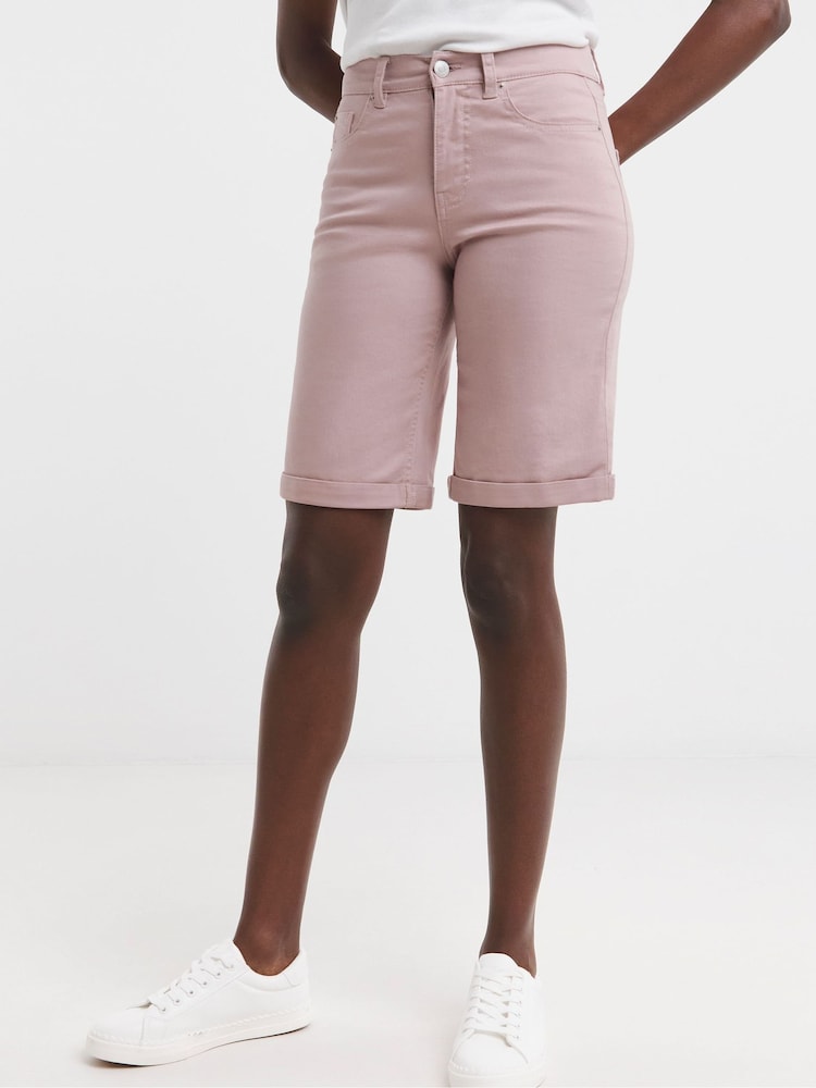 JD Williams Pink 24/7 Denim Knee Length Shorts - Image 4 of 4