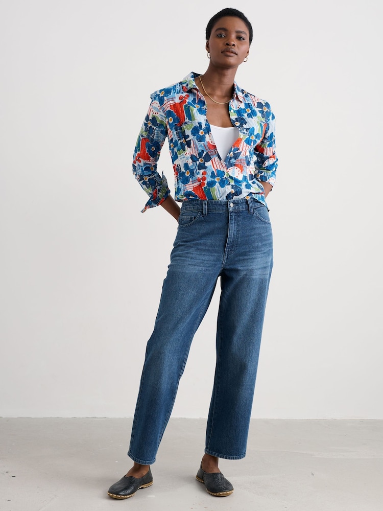 Seasalt Cornwall Blue Dark Larissa 100% Cotton Shirt - Image 1 of 7