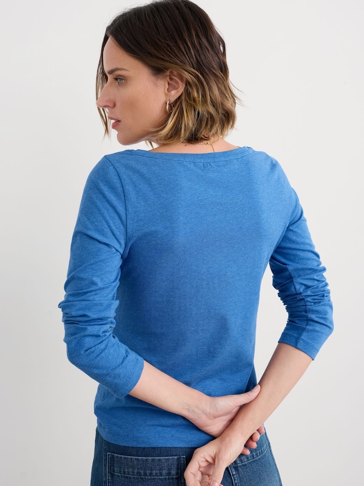 Seasalt Cornwall Blue Easel Long Sleeve Top in Cotton Jersey - Image 2 of 6 Seasalt Cornwall Blue Easel Long Sleeve Top in Cotton Jersey - Image 2 of 6