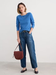 Seasalt Cornwall Blue Easel Long Sleeve Top in Cotton Jersey - Image 3 of 6