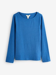 Seasalt Cornwall Blue Easel Long Sleeve Top in Cotton Jersey - Image 4 of 6
