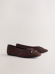 Chocolate Brown Forever Comfort® Suede High Cut Ballet Flats - Image 6 of 9