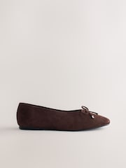 Chocolate Brown Forever Comfort® Suede High Cut Ballet Flats - Image 7 of 9