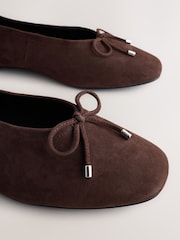 Chocolate Brown Forever Comfort® Suede High Cut Ballet Flats - Image 8 of 9