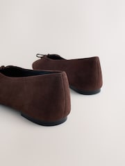 Chocolate Brown Forever Comfort® Suede High Cut Ballet Flats - Image 9 of 9