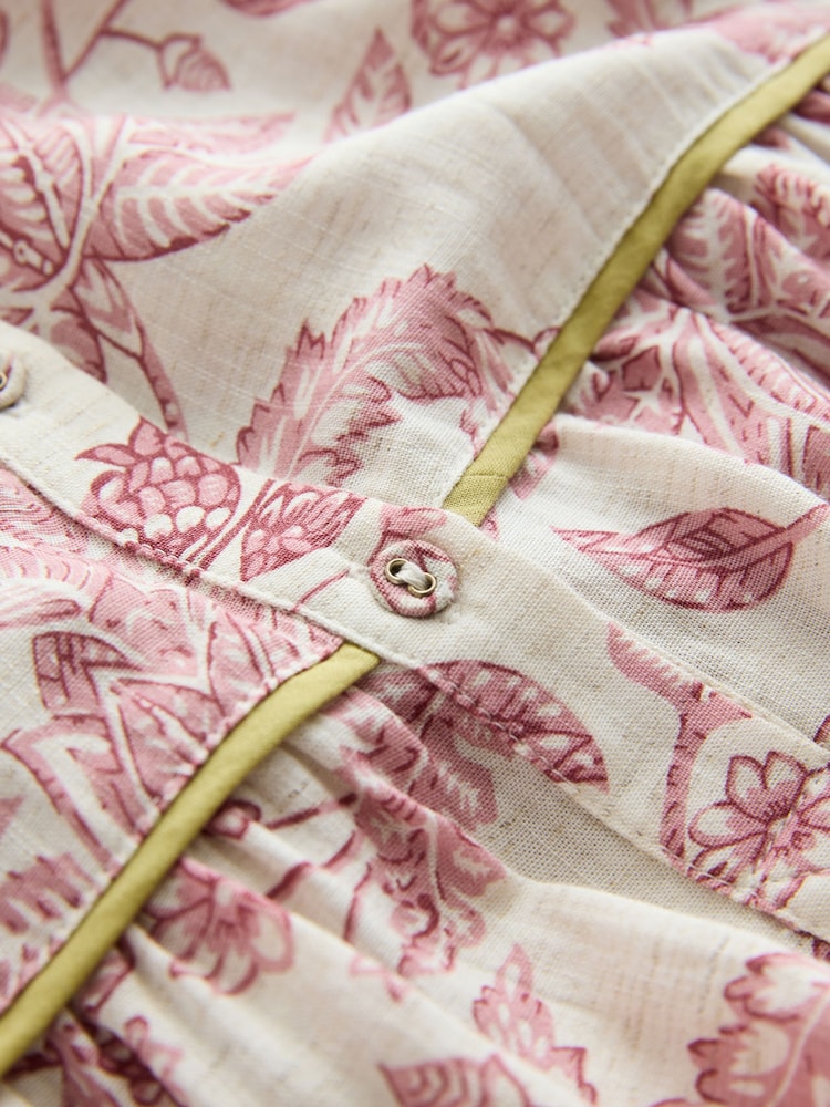 Pink फूल  - Viscose/Linen Blend Cami Pyjamas - 13मध्ये 13 तस्बिर