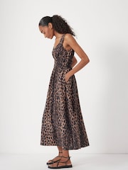 Hush Animal Gathered Straps Midi Dress - Image 3 of 6