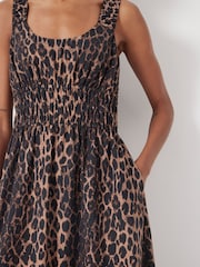 Hush Animal Gathered Straps Midi Dress - Image 5 of 6