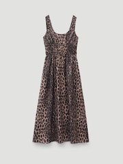 Hush Animal Gathered Straps Midi Dress - Image 6 of 6