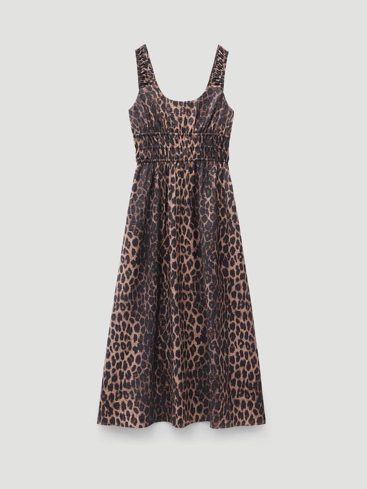 Hush Animal Gathered Straps Midi Dress - Image 6 of 6