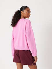 Hush Pink Relaxed Cotton Sweatshirt - Image 3 of 5