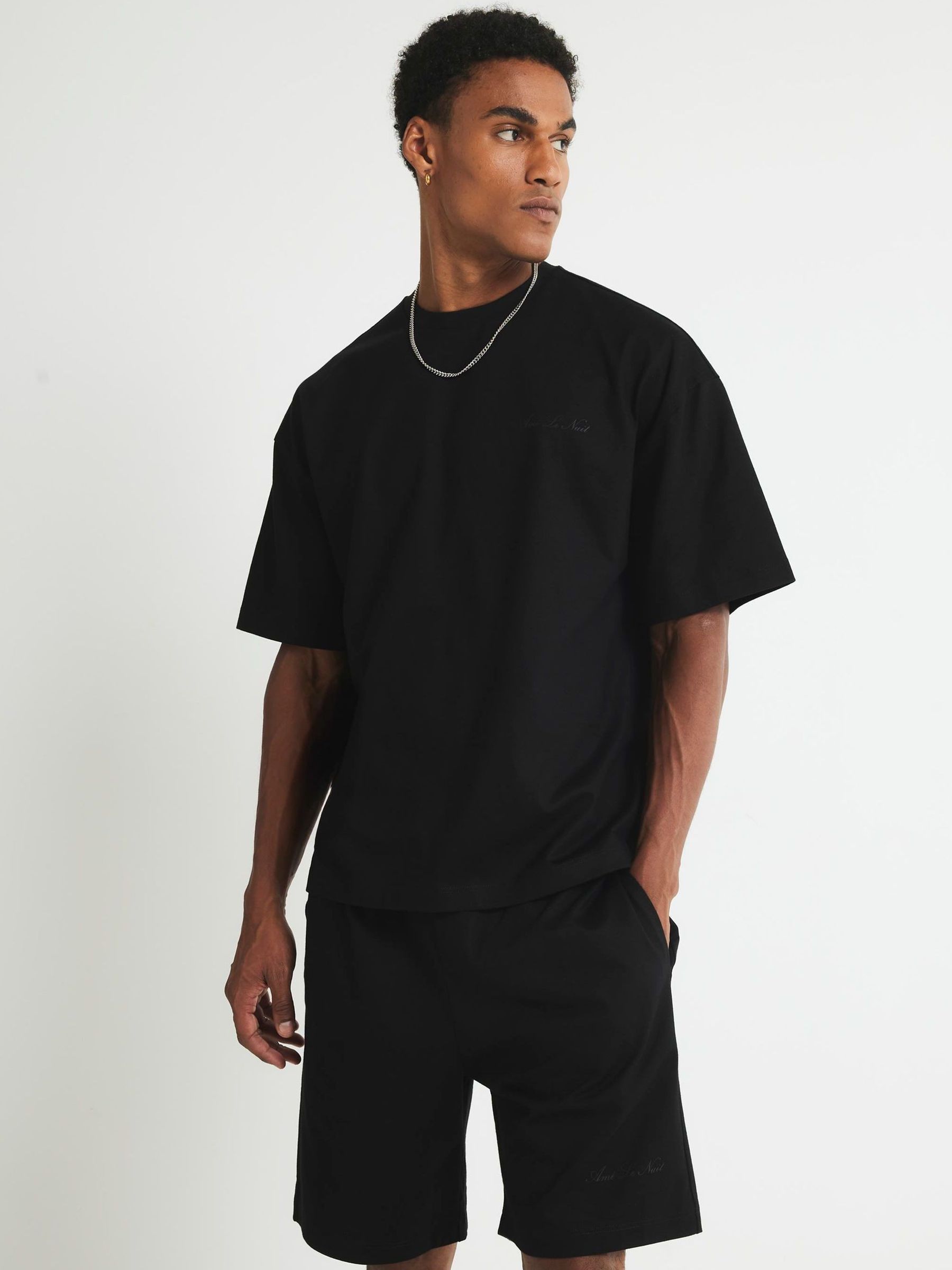 【本日限定セール】STRONG RIB TEE SHORT (BLACK) Buy River Island Black Boxy T-Shirt and Shorts Set from Next USA