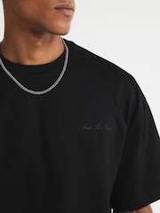 River Island Black Boxy T-Shirt and Shorts Set - Image 3 of 4