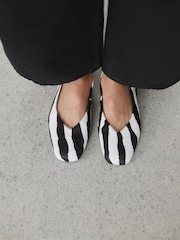 Zebra Forever Comfort® Leather Squoval Toe Ballet Flats - Image 4 of 10