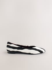 Zebra Forever Comfort® Leather Squoval Toe Ballet Flats - Image 6 of 10