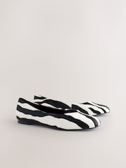 Zebra Forever Comfort® Leather Squoval Toe Ballet Flats - Image 7 of 10