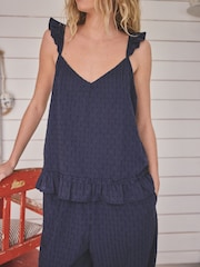 Navy Dobby Cami Pyjamas - Image 5 of 7