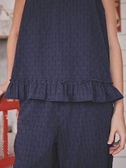 Navy Dobby Cami Pyjamas - Image 6 of 7