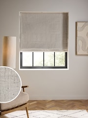 Light Natural Ready Made Blackout/Thermal Textured Slub Roman Blind - Image 1 of 8