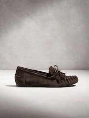 Chocolate Brown N. Premium Ruched Bow Loafer - Image 3 of 6