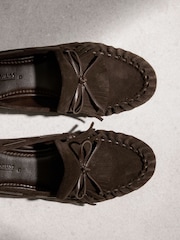 Chocolate Brown N. Premium Ruched Bow Loafer - Image 4 of 6